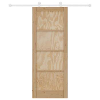 Schiebetür mit Montageset 78x202 cm Massivholz Kiefer, Innentür "ORKDAL" 78x202x4 cm Massivholz Kiefer