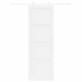 Schiebetür mit Zubehör Set Weiß 78x232 cm Massivholz Kiefer, Innentür 'ORKDAL'Weiß 78x232x4 cm Massivholz Kiefer