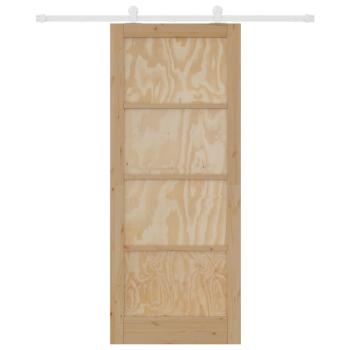 Schiebetür mit Beschlagset 86x211 cm Massivholz Kiefer, Innentür 'ORKDAL'86x211x4 cm Massivholz Kiefer