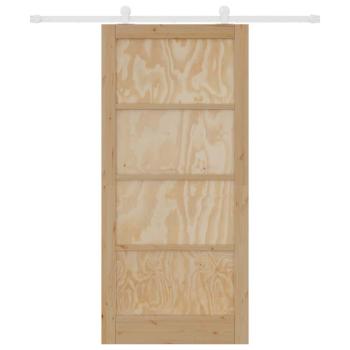 Schiebetür mit Beschlagsatz 93x202 cm Massivholz Kiefer, Innentür