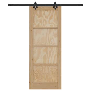 Schiebetür mit Beschlagset 78x202 cm Massivholz Kiefer, Innentür