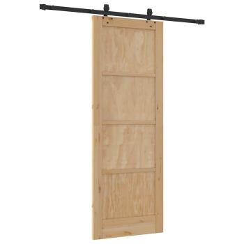 Schiebetür mit Hardware Set 78x211 cm Massivholz Kiefer, Innentür "ORKDAL" 78x211x4 cm Massivholz Kiefer
