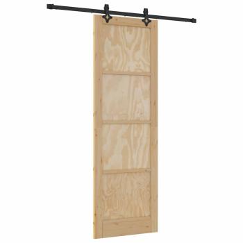 Schiebetür mit Hardware-Set 78x232 cm Massivholz Kiefer, Innentür 'ORKDAL'78x232x4 cm Massivholz Kiefer