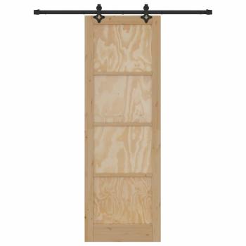 Schiebetür mit Hardware-Set 78x232 cm Massivholz Kiefer, Innentür 'ORKDAL'78x232x4 cm Massivholz Kiefer