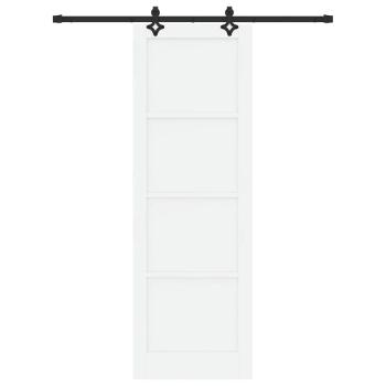 Schiebetür mit Hardware Set Weiß 78x232 cm Massivholz Kiefer, Innentür 'ORKDAL'Weiß 78x232x4 cm Massivholz Kiefer