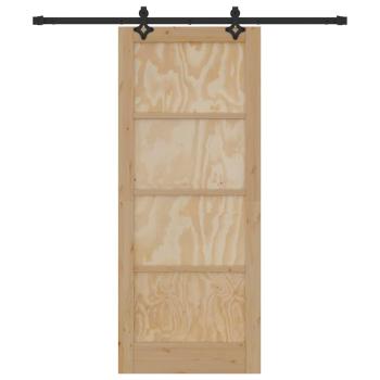 Schiebetür mit Hardware-Set 83x202 cm Massivholz Kiefer, Innentür "ORKDAL" 83x202x4 cm Massivholz Kiefer