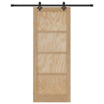 Schiebetür mit Montageset 83x211 cm Massivholz Kiefer, Innentür "ORKDAL" 83x211x4 cm Massivholz Kiefer