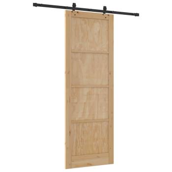 Schiebetür mit Beschlagsatz 83x232 cm Massivholz Kiefer, Innentür "ORKDAL" 83x232x4 cm Massivholz Kiefer