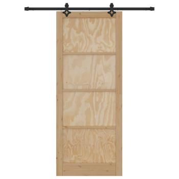 Schiebetür mit Beschlagsset 93x232 cm Massivholz Kiefer, Innentür 'ORKDAL'93x232x4 cm Massivholz Kiefer