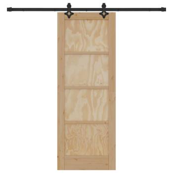 Schiebetür mit Beschlagset 73.5x198.5 cm Massivholz Kiefer, Innentür 'ORKDAL'73.5x198.5x4 cm Massivholz Kiefer