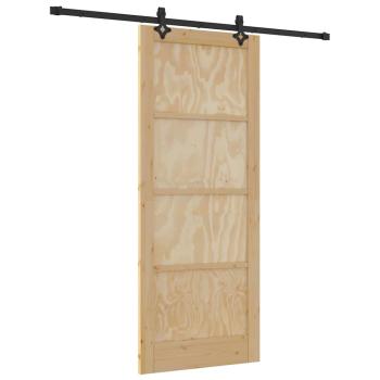 Schiebetür mit Beschlagset 86x211 cm Massivholz Kiefer, Innentür 'ORKDAL'86x211x4 cm Massivholz Kiefer