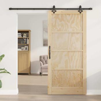 Schiebetür mit Beschlägen Set 93x202 cm Aus solidem Kiefernholz, Innentür