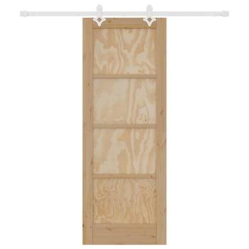 Schiebetür mit Beschlagsatz 73.5x198.5 cm Massivholz Kiefer, Innentür 'ORKDAL'73.5x198.5x4 cm Massivholz Kiefer