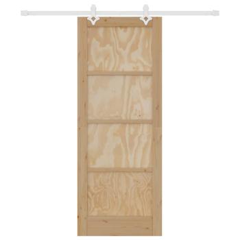 Schiebetür mit Hardware-Set 78x202 cm Massivholz Kiefer, Innentür 'ORKDAL'78x202x4 cm Massivholz Kiefer