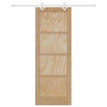 Schiebetür mit Beschlägen Set 78x211 cm Massivholz Kiefer, Innentür 'ORKDAL'78x211x4 cm Massivholz Kiefer