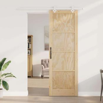 Schiebetür mit Beschlägen 78x232 cm aus massivem Kiefernholz, Innentür 'ORKDAL'78x232x4 cm aus massivem Kiefernholz