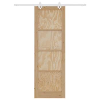 Schiebetür mit Beschlägen 78x232 cm aus massivem Kiefernholz, Innentür 'ORKDAL'78x232x4 cm aus massivem Kiefernholz