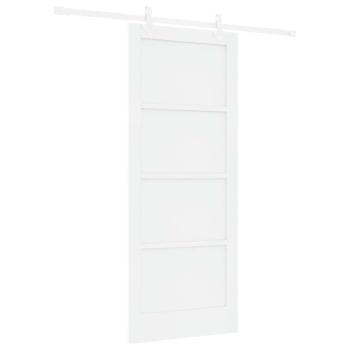 Schiebetür mit Beschläge Set Weiß 83x202 cm Massivholz Kiefer, Innertür 'ORKDAL'Weiß 83x202x4 cm Massivholz Kiefer