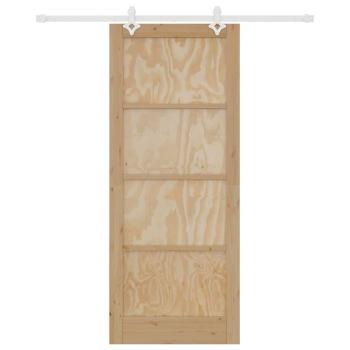 Schiebetür mit Beschlagsatz 86x211 cm Massivholz Kiefer, Innentür 'ORKDAL'86x211x4 cm Massivholz Kiefer