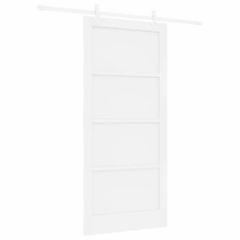 Schiebetür mit Hardware-Set Weiß 93x202 cm Massivholz Kiefer, Innentür ?ORKDAL? Weiß 93x202x4 cm Massivholz Kiefer