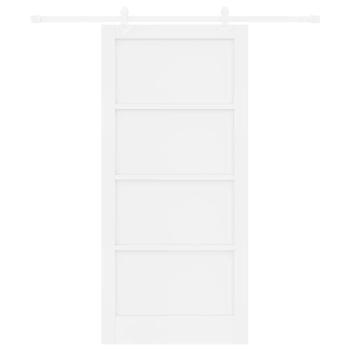 Schiebetür mit Hardware-Set Weiß 93x202 cm Massivholz Kiefer, Innentür ?ORKDAL? Weiß 93x202x4 cm Massivholz Kiefer