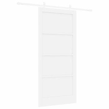 Schiebetür mit Hardware-Set Weiß 93x202 cm Massivholz Kiefer, Innentür ?ORKDAL? Weiß 93x202x4 cm Massivholz Kiefer