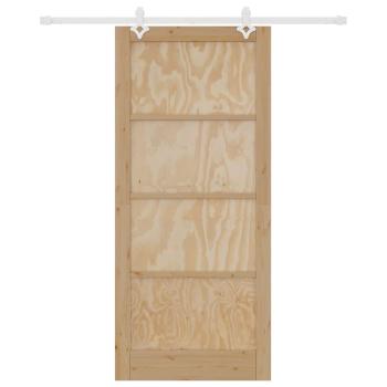 Schiebetür mit Hardware-Set 93x211 cm Massivholz Kiefer, Innentür "ORKDAL" 93x211x4 cm Massivholz Kiefer