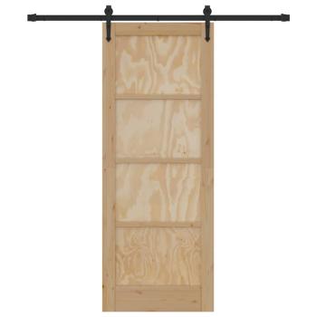 Schiebetür mit Beschlagsatz 78x202 cm Massivholz Kiefer, Innentür 'ORKDAL'78x202x4 cm Massivholz Kiefer