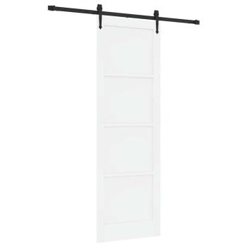 Schiebetür mit Hardware Set Weiß 78x232 cm Aus solidem Kiefernholz, Innentür 'ORKDAL'Weiß 78x232x4 cm Aus solidem Kiefernholz