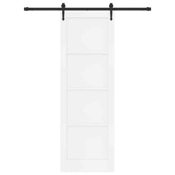 Schiebetür mit Hardware Set Weiß 78x232 cm Aus solidem Kiefernholz, Innentür 'ORKDAL'Weiß 78x232x4 cm Aus solidem Kiefernholz