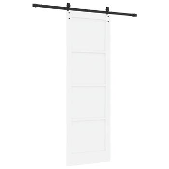 Schiebetür mit Hardware Set Weiß 78x232 cm Aus solidem Kiefernholz, Innentür 'ORKDAL'Weiß 78x232x4 cm Aus solidem Kiefernholz
