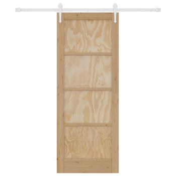 Schiebetür mit Hardware-Set 78x202 cm Massivholz Kiefer, Innentür 'ORKDAL'78x202x4 cm Massivholz Kiefer