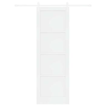 Schiebetür mit Hardware-Set Weiß 78x232 cm Massivholz Kiefer, Innentür 'ORKDAL'Weiß 78x232x4 cm Massivholz Kiefer