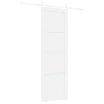 Schiebetür mit Hardware-Set Weiß 78x232 cm Massivholz Kiefer, Innentür 'ORKDAL'Weiß 78x232x4 cm Massivholz Kiefer