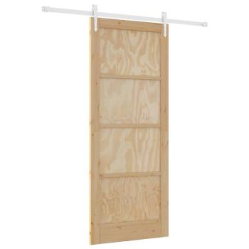 Schiebetür mit Beschlagset 86x211 cm Massivholz Kiefer, Innentür 'ORKDAL'86x211x4 cm Massivholz Kiefer