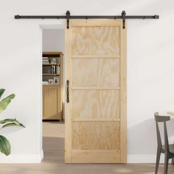 ARDEBO.de - Schiebetür mit Beschlagset 78x202 cm Massivholzkiefer, Innentür 'ORKDAL'78x202x4 cm Massivholzkiefer