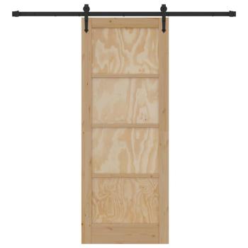 Schiebetür mit Beschlagset 78x202 cm Massivholzkiefer, Innentür 'ORKDAL'78x202x4 cm Massivholzkiefer