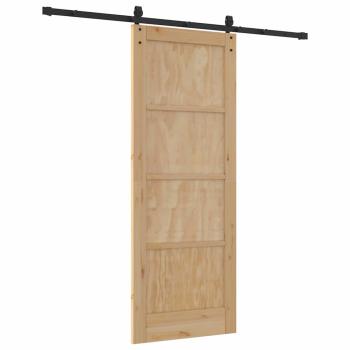 Schiebetür mit Beschlagset 78x202 cm Massivholzkiefer, Innentür 'ORKDAL'78x202x4 cm Massivholzkiefer