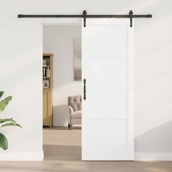 Schiebetür mit Hardware Set Weiß 78x211 cm Massivholz Kiefer, Innentür 'ORKDAL'Weiß 78x211x4 cm Massivholz Kiefer