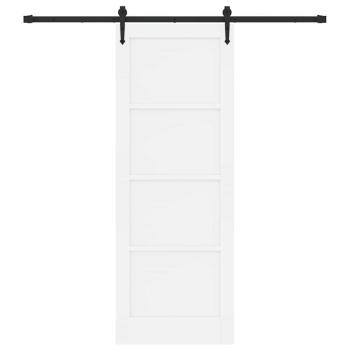 Schiebetür mit Hardware Set Weiß 78x211 cm Massivholz Kiefer, Innentür 'ORKDAL'Weiß 78x211x4 cm Massivholz Kiefer