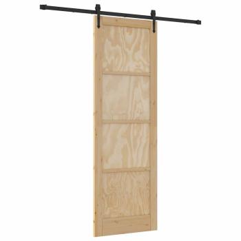 Schiebetür mit Hardware-Set 78x232 cm Massivholz Kiefer, Innentür 'ORKDAL'78x232x4 cm Massivholz Kiefer