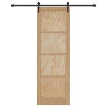 Schiebetür mit Hardware-Set 78x232 cm Massivholz Kiefer, Innentür 'ORKDAL'78x232x4 cm Massivholz Kiefer