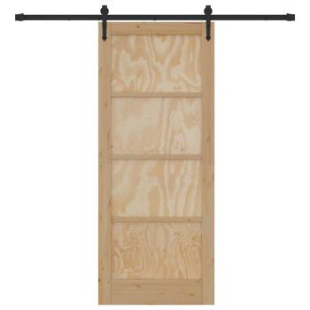 Schiebetür mit Beschlägen Set 83x202 cm Massivholz Kiefer, Innentür "ORKDAL" 83x202x4 cm Massivholz Kiefer