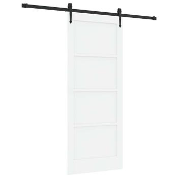 Schiebetür mit Montageset Weiß 83x202 cm Massivholzkiefer, Innentür 'ORKDAL'Weiß 83x202x4 cm Massivholzkiefer