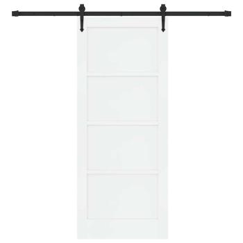 Schiebetür mit Montageset Weiß 83x202 cm Massivholzkiefer, Innentür 'ORKDAL'Weiß 83x202x4 cm Massivholzkiefer