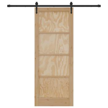 Schiebetür mit Beschlagset 83x211 cm Massivholz Kiefer, Innentür 'ORKDAL'83x211x4 cm Massivholz Kiefer