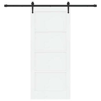 Schiebetür mit Hardware-Set Weiß 86x198,5 cm aus massivem Kiefernholz, Innentür 'ORKDAL'Weiß 86x198,5x4 cm aus massivem Kiefernholz