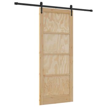 Schiebetür mit Beschlägen 86x211 cm Massivholz Kiefer, Innentür 'ORKDAL'86x211x4 cm Massivholz Kiefer