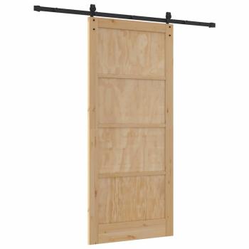 Schiebetür mit Hardware Set 93x211 cm Massivholz Kiefer, Innentür 'ORKDAL'93x211x4 cm Massivholz Kiefer