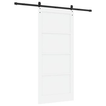 Schiebetür mit Beschlagset Weiß 93x211 cm Massivholz Kiefer, Innentür 'ORKDAL'Weiß 93x211x4 cm Massivholz Kiefer